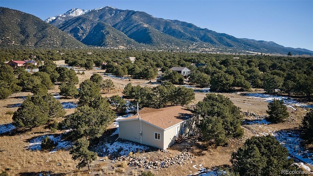 aerial view featuring a mountain view