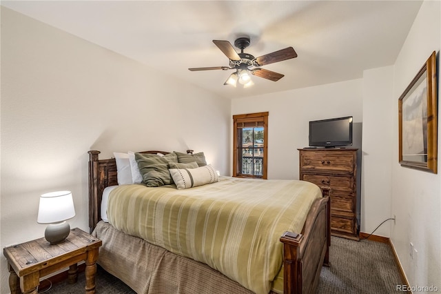 505 S Main St Unit 2207, Breckenridge, CO 80424 - bedroom featuring dark carpet and ceiling fan