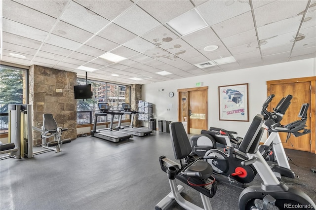 505 S Main St Unit 2207, Breckenridge, CO 80424 - exercise room with a paneled ceiling