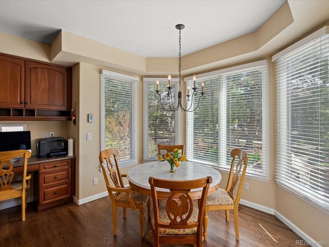 5700 S Benton Cir, Littleton, CO 80123 - dining area with a chandelier, plenty of natural light, and baseboards