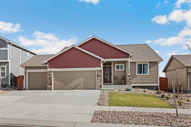 craftsman-style house featuring a garage