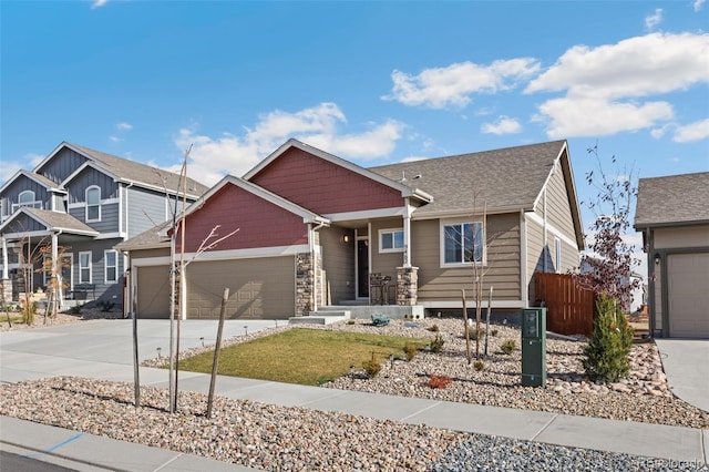 craftsman-style house featuring a garage