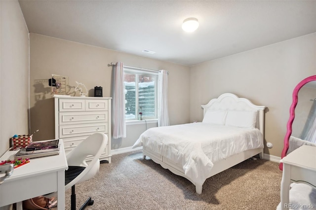 bedroom featuring carpet