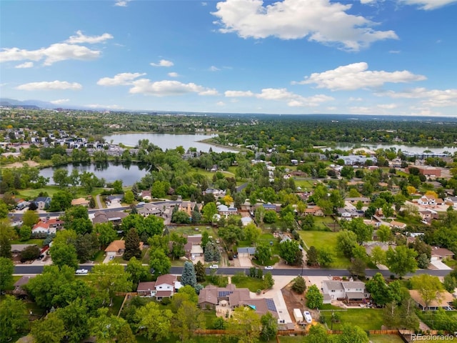 10380 W Warren Ave, Lakewood, CO 80227 - aerial perspective of suburban area featuring a large body of water