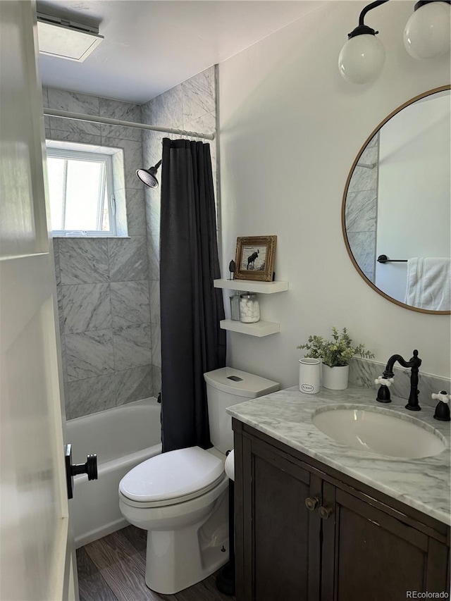 47 Lumberjack Rd, Fairplay, CO 80440 - full bathroom with toilet, vanity, and shower / bath combo with shower curtain