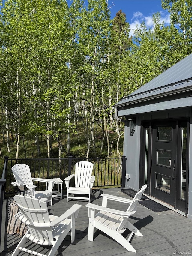 47 Lumberjack Rd, Fairplay, CO 80440 - wooden deck with view of scattered trees