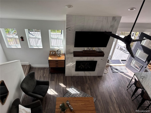47 Lumberjack Rd, Fairplay, CO 80440 - living area with wood finished floors, baseboards, and recessed lighting