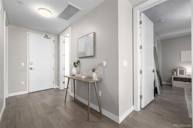 foyer featuring dark hardwood / wood-style flooring