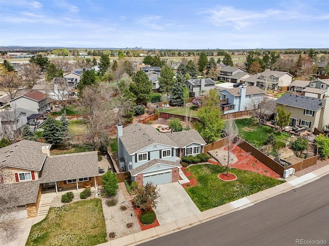 aerial view featuring a residential view