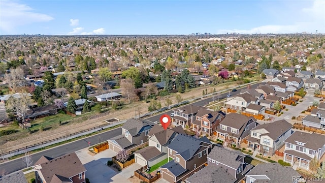 bird's eye view featuring a residential view