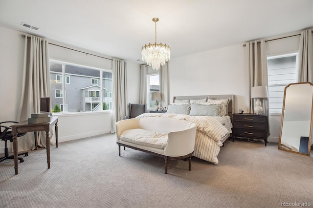 14423 Shasta Daisy Ln, Parker, CO 80134 - bedroom featuring carpet floors and a chandelier