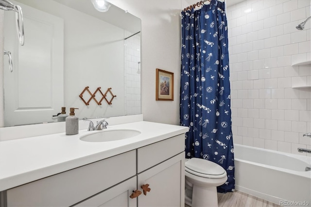 14423 Shasta Daisy Ln, Parker, CO 80134 - bathroom with vanity, shower / bath combo, and wood finished floors