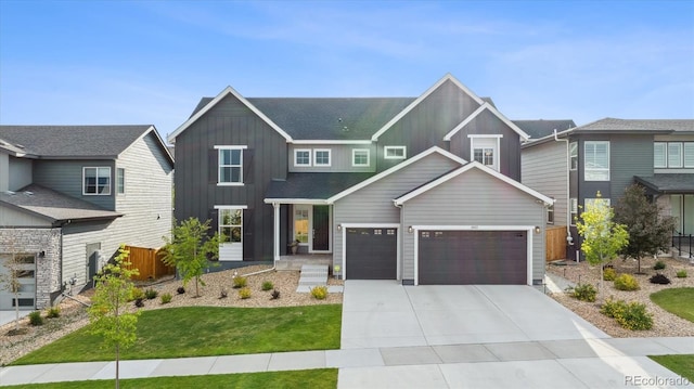 14423 Shasta Daisy Ln, Parker, CO 80134 - craftsman-style home with board and batten siding, concrete driveway, and an attached garage