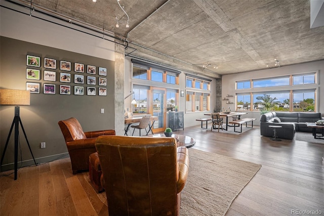 1925 W 32nd Ave Unit 404, Denver, CO 80211 - living room featuring hardwood / wood-style floors
