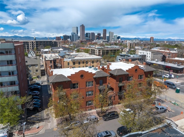 1475 N Humboldt St Unit 20, Denver, CO 80218 - birds eye view of property featuring a city view and a mountain view