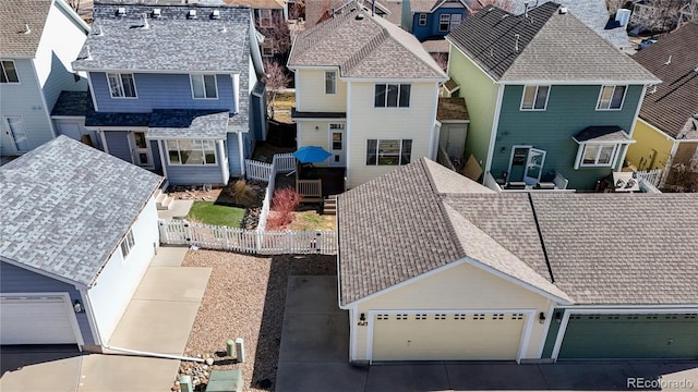 bird's eye view with a residential view