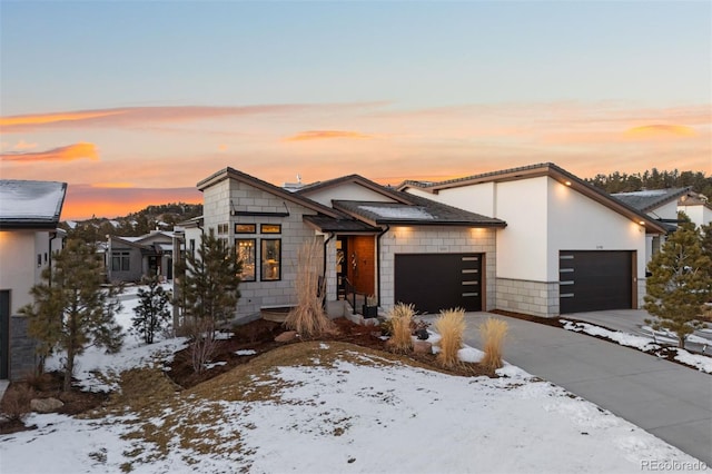 view of front of home featuring a garage