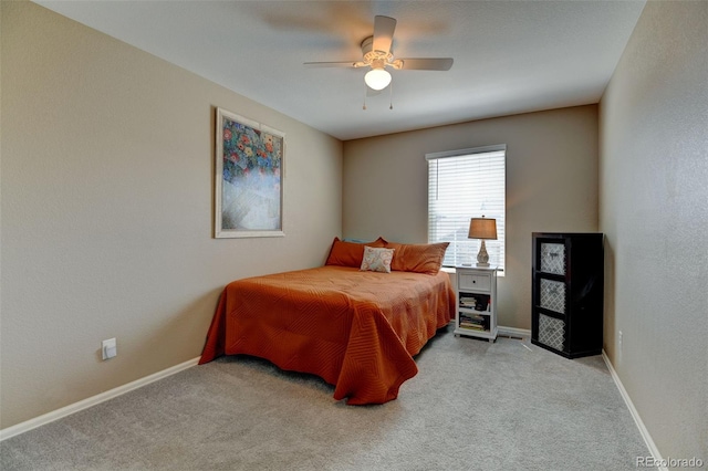 5837 High Timber Cir, Castle Rock, CO 80104 - bedroom featuring ceiling fan, light carpet, and baseboards