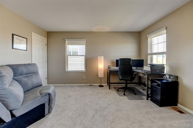5837 High Timber Cir, Castle Rock, CO 80104 - carpeted home office with baseboards and visible vents