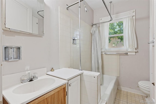 712 Locust St, Denver, CO 80220 - bathroom with vanity, tile patterned flooring, and shower / bathtub combination with curtain