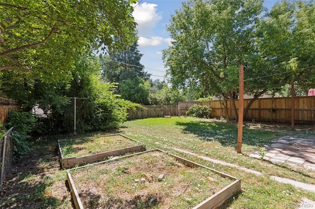 712 Locust St, Denver, CO 80220 - fenced backyard featuring a garden