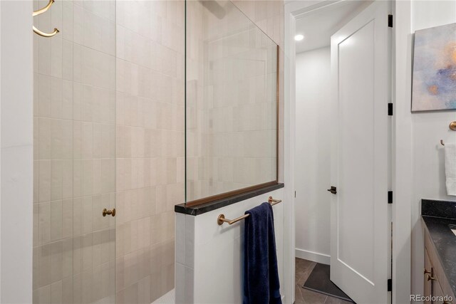 1242 Yates St Unit U2, Denver, CO 80204 - full bath featuring a walk in shower, vanity, and recessed lighting