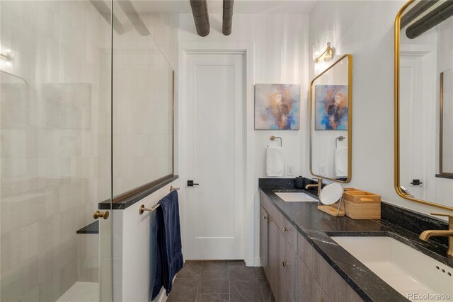 1242 Yates St Unit U2, Denver, CO 80204 - full bathroom with tiled shower and double vanity