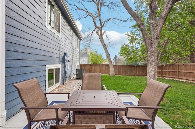 view of patio / terrace with central AC