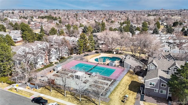 drone / aerial view with a residential view