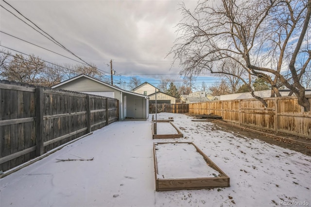 view of snowy yard