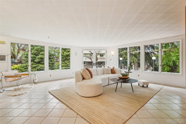 sunroom with french doors