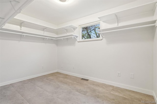 view of walk in closet