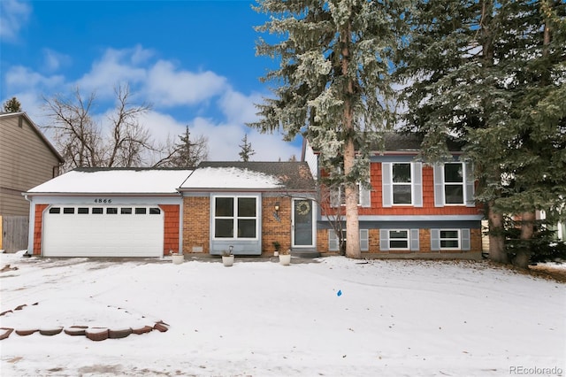 tri-level home with a garage