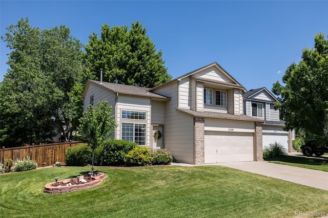 21105 Willow Park Pl, Parker, CO 80138 - view of front of home with brick siding, driveway, and a garage
