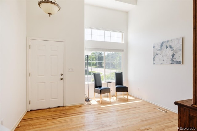 21105 Willow Park Pl, Parker, CO 80138 - entryway with a towering ceiling and light wood-style floors