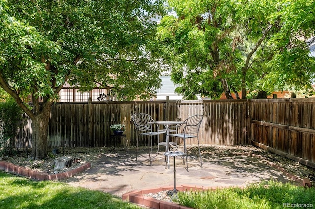 21105 Willow Park Pl, Parker, CO 80138 - fenced backyard featuring a patio