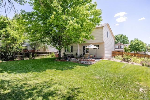 21105 Willow Park Pl, Parker, CO 80138 - fenced backyard featuring a patio
