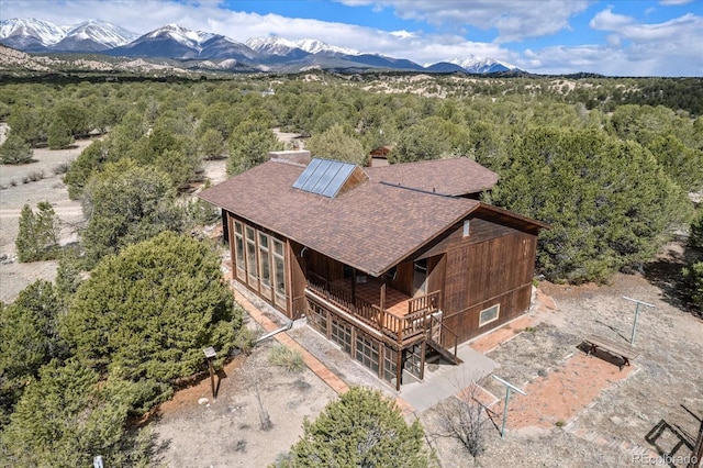 bird's eye view with a mountain view