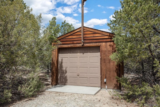 view of garage