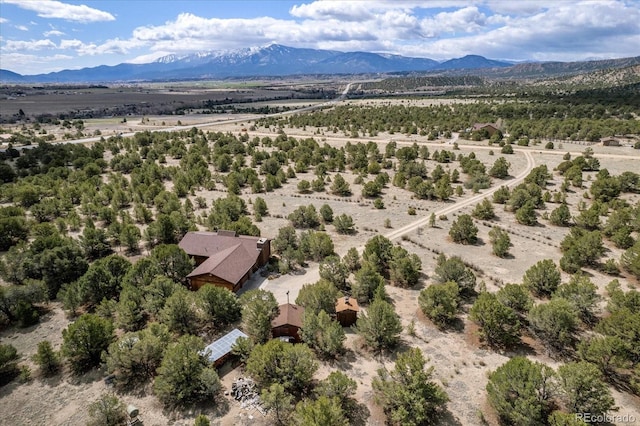 bird's eye view featuring a mountain view