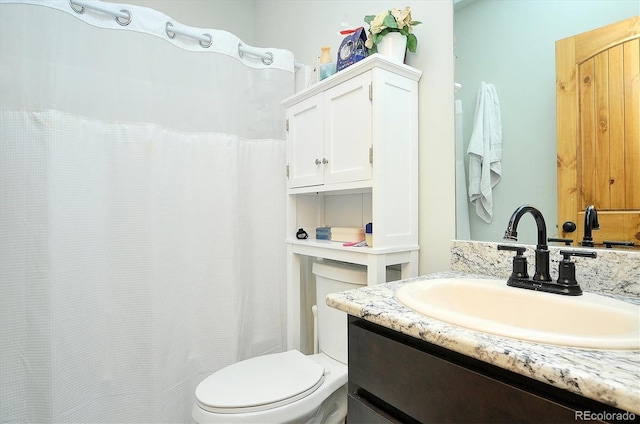 146 Raven Way, Buena Vista, CO 81211 - bathroom with vanity, toilet, and curtained shower