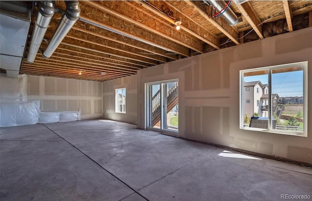 interior space featuring concrete floors