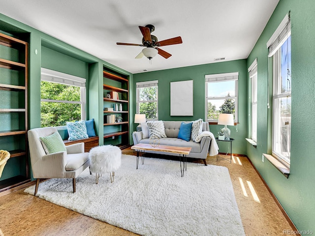 3282 Depew St, Wheat Ridge, CO 80212 - living room featuring plenty of natural light and ceiling fan