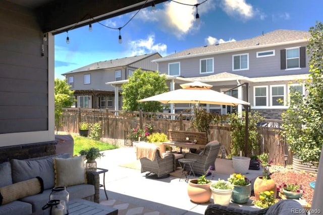 599 Fall River Ct, Brighton, CO 80601 - view of patio with outdoor lounge area