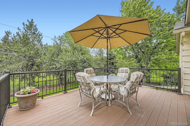 5475 W Ottawa Ave, Littleton, CO 80128 - deck with outdoor dining space