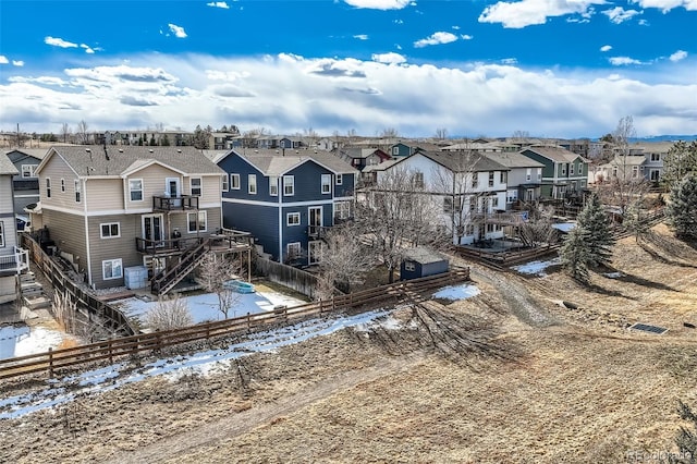 aerial view with a residential view