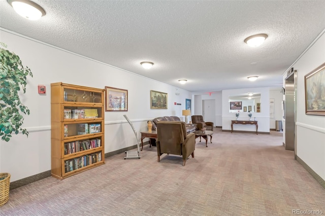 14001 E Marina Dr Unit 606, Aurora, CO 80014 - sitting room with light carpet, a textured ceiling, and baseboards