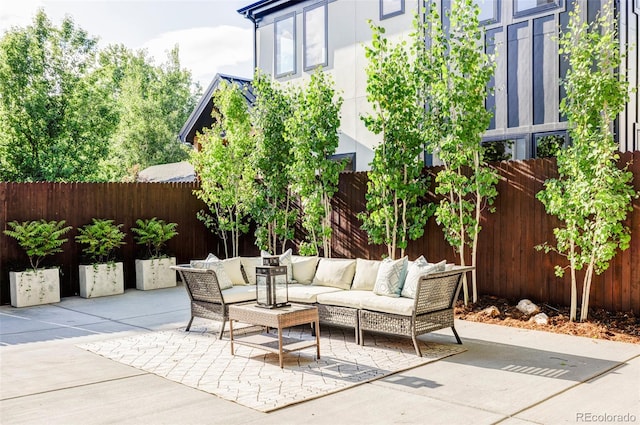 view of patio with outdoor lounge area