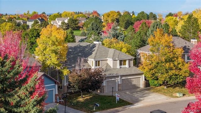 birds eye view of property