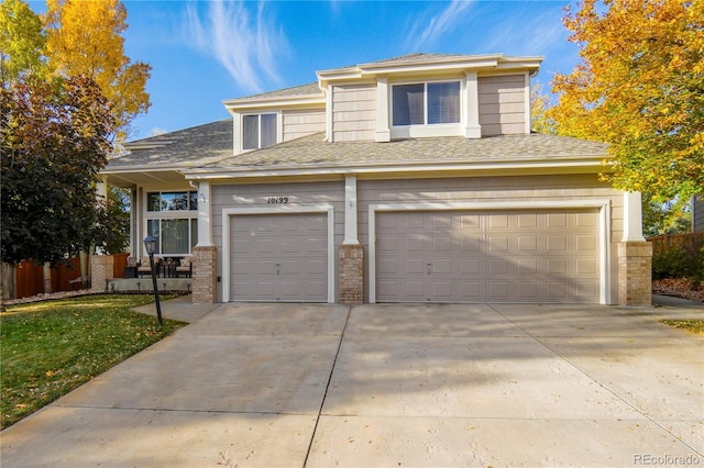 view of front of property featuring a garage